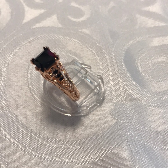 Rose Gold filled black sapphire simulated ring. - Picture 8 of 8